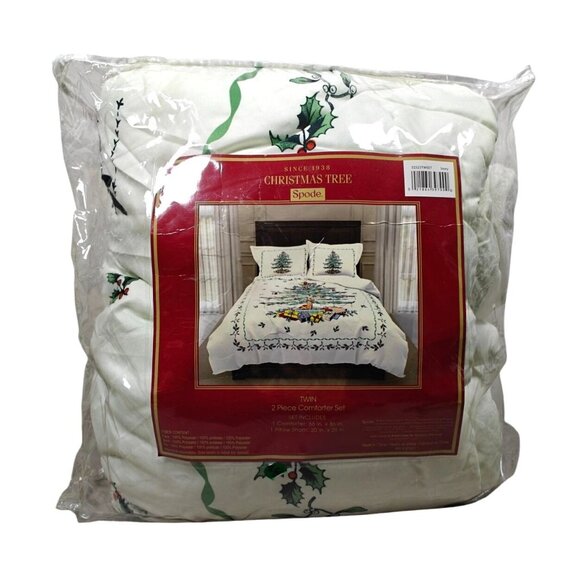 Spode Christmas Tree Twin Comforter Set - Picture 1 of 6